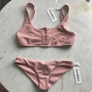 Frankie’s Bikinis - Alana Greer Ribbed bikini set in vintage rose